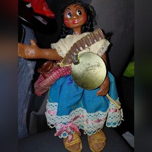 Handmade Folk Art Doll With baby on back.